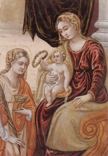 unknow artist The madonna and child with saint lucy oil painting image